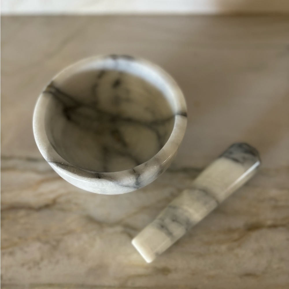 French Kitchen Marble Mortar and Pestle Set